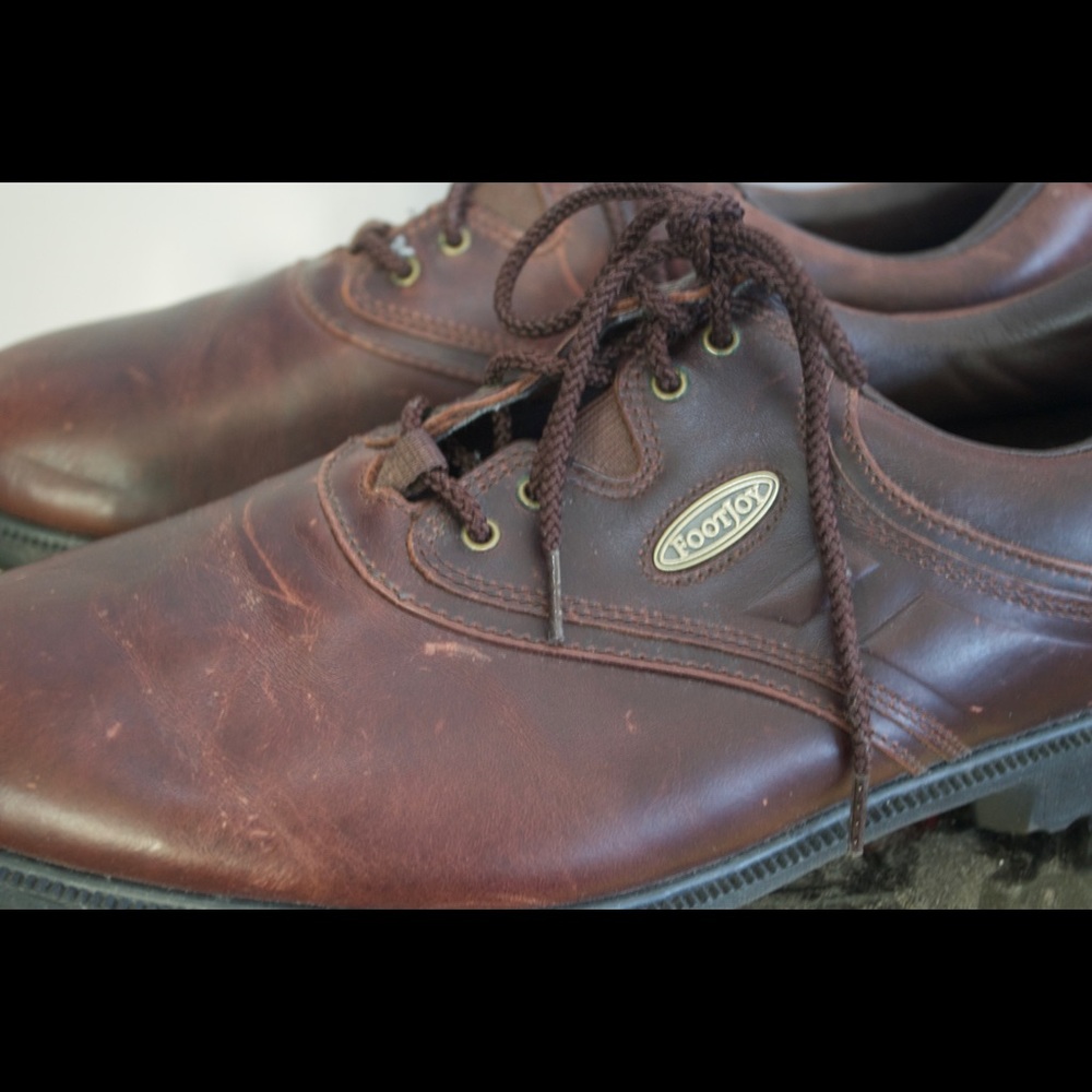 Footjoy Spike Men Brown Lace Up Golf shoes e-comfort size 10 Used